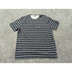 Ted Baker London T-Shirt Mens‎ Medium Short Sleeve Gray Striped